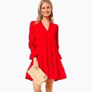 New Red Pomander Place | Tuckernuck Size Large Red Kenzo Tiered Dress